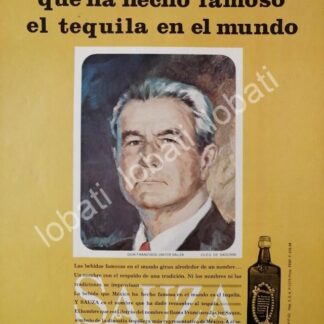 CARTEL ANTIGUO ORIGINAL DE FRANCISCO JAVIER SAUZA Y SU TEQUILA 1968 /V342