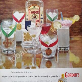 CARTEL ANTIGUO ORIGINAL DE GINEBRA GORDONS 1967 /V339