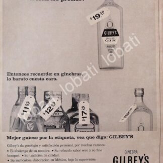 CARTEL ANTIGUO ORIGINAL DE GINEBRA GILBEYS 1966 /V335