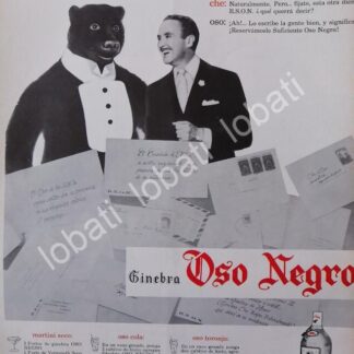 CARTEL ANTIGUO ORIGINAL DE JORGE EL CHE REYES Y GINEBRA OSO NEGRO 1960 /V331