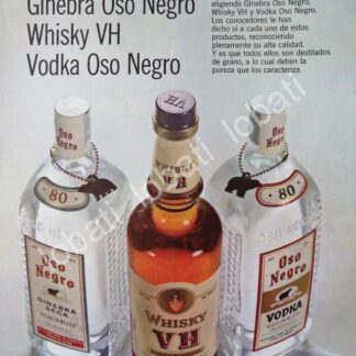 CARTEL ANTIGUO ORIGINAL DE VINOS DE LA CASA OSO NEGRO 1960s /V333