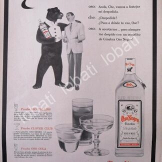 CARTEL ANTIGUO ORIGINAL DE JORGE EL CHE REYES Y GINEBRA OSO NEGRO 1960 /V330