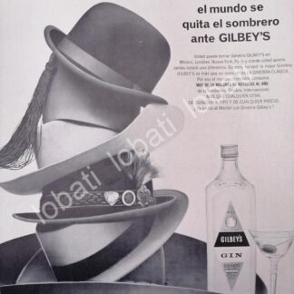 CARTEL ANTIGUO ORIGINAL DE GINEBRA GILBEYS 1964 /V328