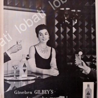CARTEL ANTIGUO ORIGINAL DE GINEBRA GILBEYS 1959 /V327