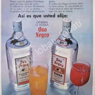 CARTEL ANTIGUO ORIGINAL DE GINEBRA OSO NEGRO 1964 /V322