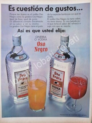 CARTEL ANTIGUO ORIGINAL DE GINEBRA OSO NEGRO 1964 /V322