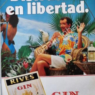 CARTEL ANTIGUO ORIGINAL DE GINEBRA RIVES 1980s /V321