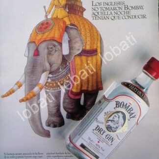 CARTEL ANTIGUO ORIGINAL DE GINEBRA BOMBAY 1980s /V320