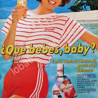 CARTEL ANTIGUO ORIGINAL DE VODKA SMIRNOFF 1980s /V319