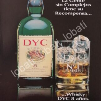 CARTEL ANTIGUO ORIGINAL DE VINOS. WHISKY DYC 8 AÑOS. 1980s /572 /RARO