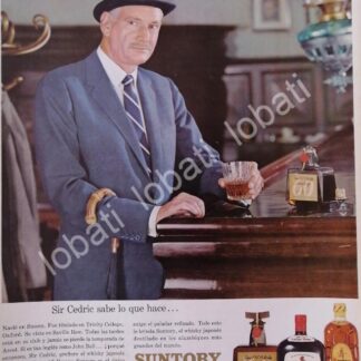 CARTEL ANTIGUO ORIGINAL DE VINOS. WHISKY SUNTORY 1963 /534