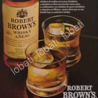 CARTEL ANTIGUO ORIGINAL DE VINOS. WHISKY ROBERT BROWNS 1970s /602 RARO