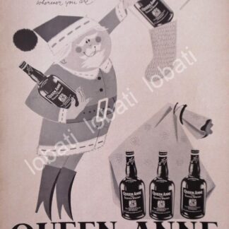 CARTEL ANTIGUO ORIGINAL DE VINOS. WHISKY QUENN ANNE 1950s /601 MUY RARO