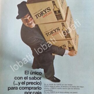 CARTEL ANTIGUO ORIGINAL DE VINOS. WHISKY TORYS 1968 /544
