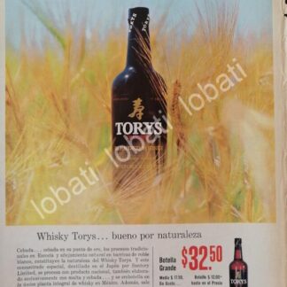 CARTEL ANTIGUO ORIGINAL DE VINOS. WHISKY TORYS 1965 /541
