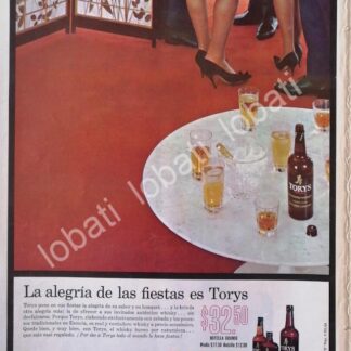 CARTEL ANTIGUO ORIGINAL DE VINOS. WHISKY TORYS 1965 /540
