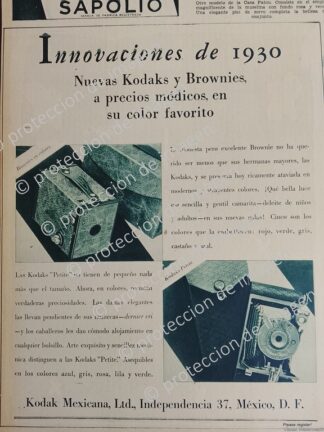 CARTEL ANTIGUO. CAMARAS KODAK DE 1930 /490
