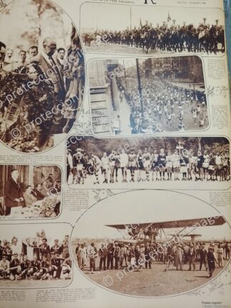 CARTEL ANTIGUO. ORTIZ RUBIO Y DESFILE CIVICO MILITAR D.F 1930 AVION MAYAB