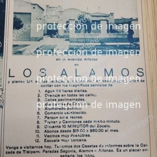 CARTEL ANTIGUO. CONSTRUYEN COLONIA LOS ALAMOS D.F 1930 /BIENES RAICES /5