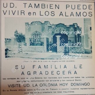 CARTEL ANTIGUO. CONSTRUYEN COLONIA LOS ALAMOS D.F 1930 /BIENES RAICES /6