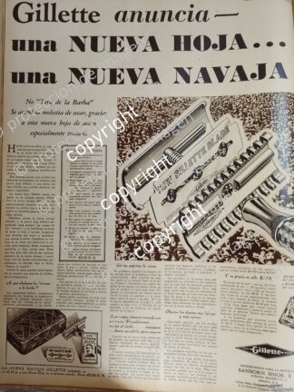 CARTEL ANTIGUO. NAVAJAS GILLETE 1930 /N506 POSTER