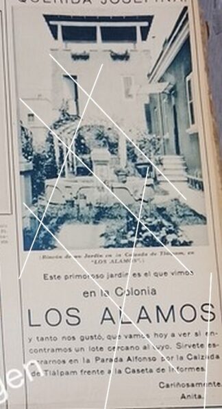CARTEL ANTIGUO. CONSTRUYEN COLONIA LOS ALAMOS D.F 1930 /BIENES RAICES /7