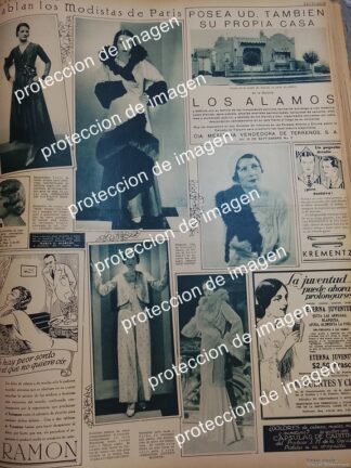 CARTEL ANTIGUO. VESTIDOS DE 1930 CASA DUPOUY MAGNIN / LUCIEN LELONG MODAS ANTIGUAS