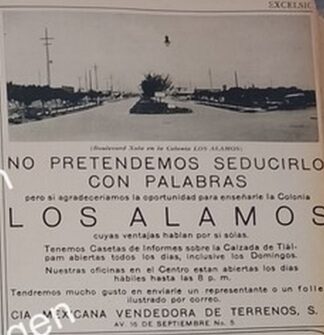 CARTEL ANTIGUO. CONSTRUYEN COLONIA LOS ALAMOS D.F 1930 /BIENES RAICES /8