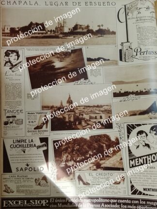 AFICHE ANTIGUO. PARAJES DE CHAPALA, GUADALAJARA 1930 /LDM