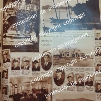 AFICHE ANTIGUO. MEXICANA DE AVIACION Y SUS PRIMEROS PILOTOS 1930 /RARO