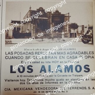 CARTEL ANTIGUO. CONSTRUYEN COLONIA LOS ALAMOS D.F 1930 /BIENES RAICES /12
