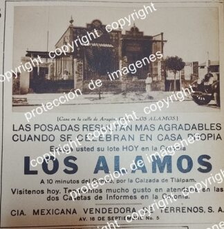 CARTEL ANTIGUO. CONSTRUYEN COLONIA LOS ALAMOS D.F 1930 /BIENES RAICES /12