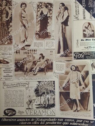 CARTEL ANTIGUO. VESTIDOS DE MODA EN 1930