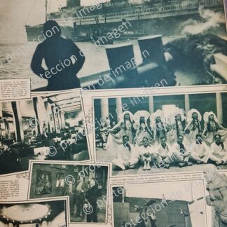 CARTEL ANTIGUO. BUQUE TRANSATLANTICO EUROPA 1930 VIAJE INAUGURAL