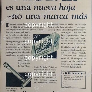 CARTEL ANTIGUO. NAVAJAS DE AFEITAR PROBAK 1930 Y OTROS