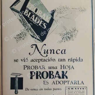 CARTEL ANTIGUO. NAVAJAS DE RASURAR PROBAK 1930 Y OTROS