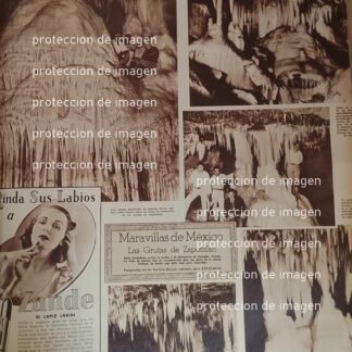 CARTEL ANTIGUO. LAS GRUTAS DE ZAPOTITLAN 1940 /CRUZ ROJA ETC LDM