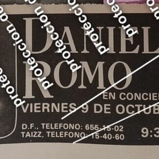 AFICHE PUBLICIDAD RETRO. DANIELA ROMO EN EL CENTRO NOCTURNO TAIZZ 1987 CUERNAVACA /ARTISTAS