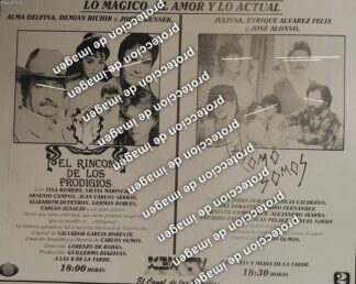 CARTEL RETRO. ESTRENAN TELENOVELAS TAL COMO SOMOS Y EL RINCON DE LOS PRODIGIOS /TELEVISA 1987