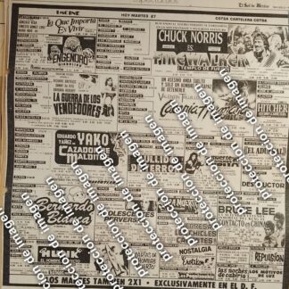 AFICHE CARTELERA DE CINE RETRO OCT 1987 CHUCK NORRIS Y OTROS