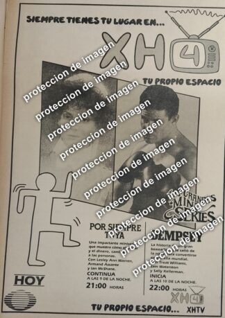 CARTEL RETRO. XHTV. CANAL 4 TELEVISA 1987 DEMPSEY Y MAS /TELEVISORAS