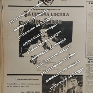 CARTEL RETRO. PELICULA. LAS LOCURAS DEL ZORRO 1987 CANAL 13 /TELEVISORAS