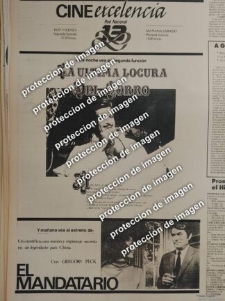 CARTEL RETRO. PELICULA. LAS LOCURAS DEL ZORRO 1987 CANAL 13 /TELEVISORAS
