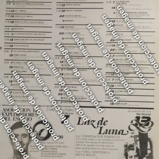 CARTEL RETRO. CARTELERA CANAL 13 IMEVISION 1987 /TELEVISORAS