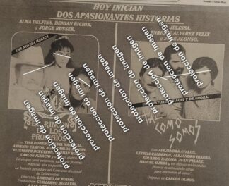 CARTEL RETRO. ESTRENO DE TELENOVELAS TAL COMO SOMOS /EL RINCON DE LOS PRODIGIOS /TELEVISA 1987