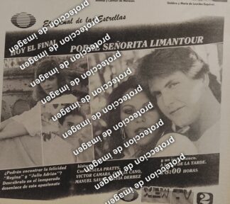 CARTEL RETRO. FINAL DE LA TELENOVELA POBRE SEÑORITA LIMANTOUR 1987 TELEVISA /TELEVISORAS