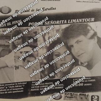 CARTEL RETRO. FINAL DE LA TELENOVELA POBRE SEÑORITA LIMANTOUR 1987 TELEVISA /TELEVISORAS