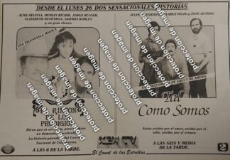 CARTEL RETRO. TELEVISA, TELENOVELAS TAL COMO SOMOS ETC 1987 /TELEVISORAS