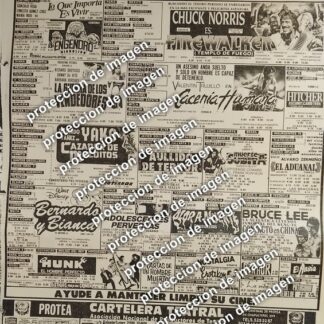 AFICHE CARTELERA DE CINE RETRO OCT 1987 CACERIA HUMANA Y OTROS