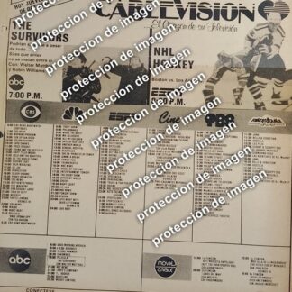 AFICHE CARTELERA DE PROGRAMACION DE CABLEVISION 1987 /TELEVISORAS